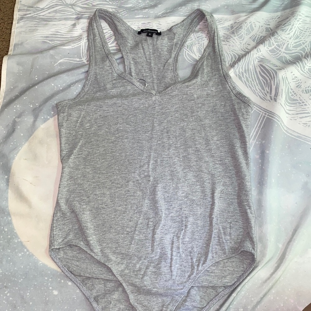 size medium gray bodysuit